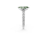 White gold Fancy Green Marquise  Solitaire Floral Milgrain Engagement Ring_34