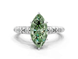 White gold Fancy Green Marquise  Solitaire Floral Milgrain Engagement Ring_37