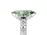 White gold Fancy Green Marquise  Solitaire Floral Milgrain Engagement Ring_37