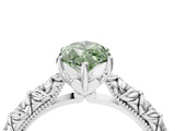 White gold Fancy Green Marquise  Solitaire Floral Milgrain Engagement Ring_42