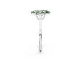 White gold Fancy Green Marquise  Solitaire Heart Prong Engagement Ring with Tapered Band_57