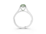 White gold Fancy Green Marquise  Solitaire Heart Prong Engagement Ring with Tapered Band_58