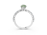 White gold Fancy Green Marquise  Solitaire Marquise Side Stone Prong Setting Ring_47