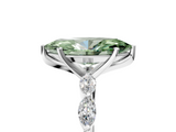 White gold Fancy Green Marquise  Solitaire Marquise Side Stone Prong Setting Ring_49