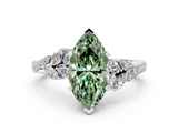 White gold Fancy Green Marquise  Solitaire Marquise Twist Band with Six-Prong Setting_105