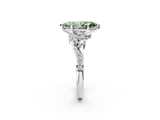 White gold Fancy Green Marquise  Solitaire Marquise Twist Band with Six-Prong Setting_107