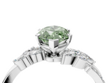 White gold Fancy Green Marquise  Solitaire Marquise Twist Band with Six-Prong Setting_109