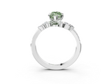 White gold Fancy Green Marquise  Solitaire Marquise Twist Band with Six-Prong Setting_113