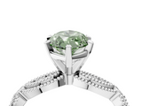 White gold Fancy Green Marquise  Solitaire Milgrain Diamond Engagement Ring with Bezel and Marquise Band_151