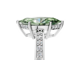 White gold Fancy Green Marquise  Solitaire Pavé Band Prong Setting Ring_25