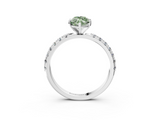 White gold Fancy Green Marquise  Solitaire Pavé Band with Four-Prong Setting_159