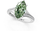 White gold Fancy Green Marquise  Solitaire Pavé Band with Four-Prong Setting_37