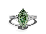 White gold Fancy Green Marquise  Solitaire Pavé Band with Four-Prong Setting_42