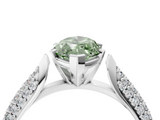 White gold Fancy Green Marquise  Solitaire Pavé Diamond Engagement Ring with Four-Prong Setting_211