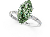 White gold Fancy Green Marquise  Solitaire Pavé Diamond Engagement Ring with Four-Prong Setting_40