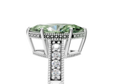 White gold Fancy Green Marquise  Solitaire Pavé Diamond Milgrain Engagement Ring with Four-Prong Setting_8