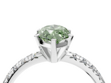 White gold Fancy Green Marquise  Solitaire Pave Diamond Engagement Ring with Four-Prong Setting_394