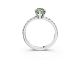 White gold Fancy Green Marquise  Solitaire Pave Diamond Engagement Ring with Four-Prong Setting_396