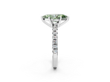 White gold Fancy Green Marquise  Solitaire Pave Diamond Engagement Ring with Four-Prong Setting_397