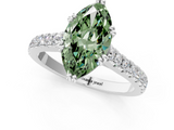 White gold Fancy Green Marquise  Solitaire Pave Diamond Engagement Ring with Prong Setting_21