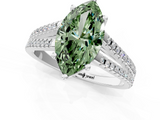 White gold Fancy Green Marquise  Solitaire Split Shank Pavé Diamond Engagement Ring_317