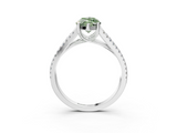 White gold Fancy Green Marquise  Solitaire Split Shank Pavé Diamond Engagement Ring_323