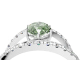 White gold Fancy Green Marquise  Solitaire Split Shank Pave Diamond Ring_94