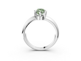 White gold Fancy Green Marquise  Solitaire Tension Set Diamond Ring with Wide Band_23