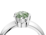 White gold Fancy Green Marquise  Solitaire Tension Set Diamond Ring with Wide Band_24