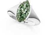 White gold Fancy Green Marquise  Solitaire Tension Set Diamond Ring_21