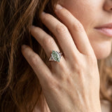 White gold Fancy Green Marquise  Solitaire Tension Set Diamond Ring_39