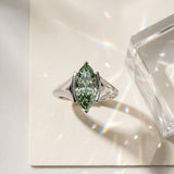 White gold Fancy Green Marquise  Solitaire Tension Set Diamond Ring_40
