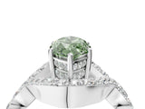 White gold Fancy Green Marquise  Solitaire Twist Band Pavé Diamond Engagement Ring_77