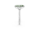White gold Fancy Green Marquise  Solitaire Twist Band Ring with Four-Prong Setting_15