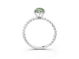 White gold Fancy Green Marquise  Solitaire Twist Band Ring with Four-Prong Setting_16