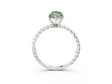 White gold Fancy Green Marquise  Solitaire Twist Band Ring with Four-Prong Setting_75