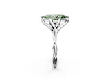 White gold Fancy Green Marquise  Solitaire Twist Band Six-Prong Setting 2