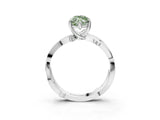 White gold Fancy Green Marquise  Solitaire Twist Band with Pavé Accents and Four-Prong Setting_54