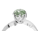 White gold Fancy Green Marquise  Solitaire Twist Band with Pavé Accents and Four-Prong Setting_54