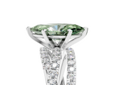 White gold Fancy Green Marquise  Solitaire Twist Band with Pavé Setting and Four-Prong Setting_117