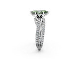 White gold Fancy Green Marquise  Solitaire Twist Band with Pavé Setting and Four-Prong Setting_118