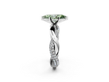 White gold Fancy Green Marquise  Solitaire Twist Band with Pave Prong Setting_60
