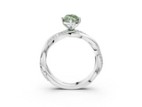 White gold Fancy Green Marquise  Solitaire Twist Band with Pave Prong Setting_61