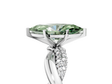 White gold Fancy Green Marquise  Solitaire Twist Band with Pave Prong Setting_63
