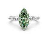 White gold Fancy Green Marquise  Solitaire Twisted Band Prong Set Engagement Ring_61