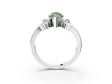 White gold Fancy Green Marquise  Solitaire Twisted Band Scroll Prong Ring_6