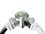 White gold Fancy Green Marquise  Solitaire Twisted Band Scroll Prong Ring_7
