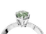 White gold Fancy Green Marquise  Solitaire Twisted Band with Bead Prong Setting_329