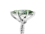 White gold Fancy Green Marquise  Solitaire Twisted Band with Bead Prong Setting_330