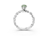 White gold Fancy Green Marquise  Solitaire Twisted Band with Pavé Accents and Four-Prong Setting_23